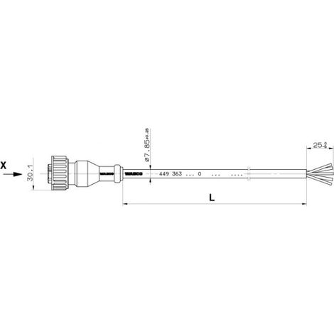 Câble avec Connecteur 180° pour Système Electronic Brake