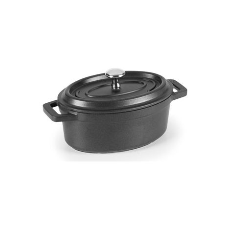Lacor 25912- Pentola ovale, alluminio pressofuso, 11,5 x 7,5 cm, colore nero