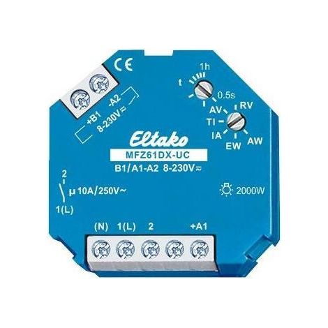 Eltako 61100604 MFZ61DX-UC Zeitrelais Multifunktional 230 V 1 St. Zeitbereich: 0.5 s - 1 h 1 Schließ