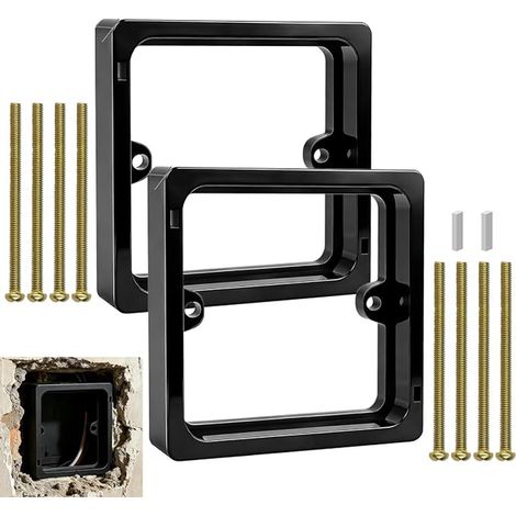Cales prise 10mm, noir, boîtier encastrable simple, rallonge contour, interrupteur (1/5)