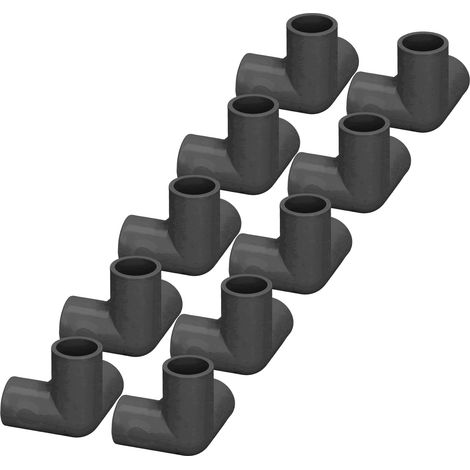 Raccord tuyau PVC noir 10 pièces 3 voies té coude connecteur 25mm diamètre intérieur (1/5)