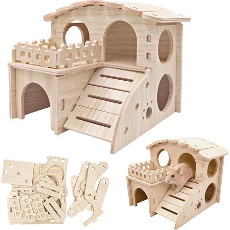 Hamster House,Wooden Underground Hideout,Wooden Construction Kit (1/5)