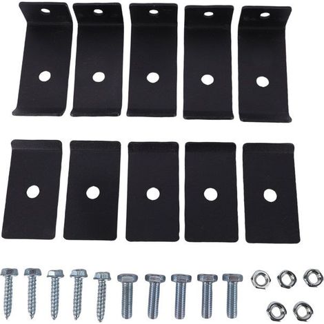 BelleRise - Kit fixation grillage – Acier carbone 5 jeux – Clôture maille double – Extérieur (1/5)