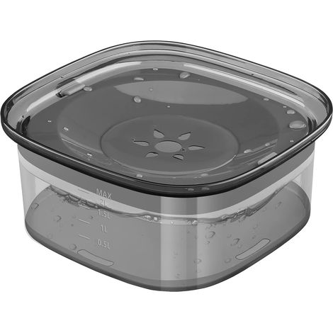 Gamelle anti-éclaboussures pour chien - Gamelle flottante anti-débordement - Idéale pour les voyages - Grande capacité 2 L, noire