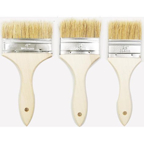 Lot de 2 pinceaux, poils haute densité, manche ergonomique, pour peinture vernis bricolage (1/5)