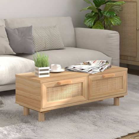 Table basse Table de salon Bout de canapé Marron 80x40x30 cm Bois d'ingénierie et pin massif 30427 (1/5)