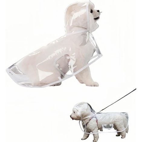 Impermeabile per cani di piccola e media taglia, robusto e impermeabile, con fori nascosti per le cinghie e cinghie regolabili. (1/5)