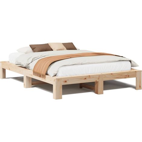 Maison Exclusive - Massivholzbett ohne Matratze 150x200 cm Kiefer