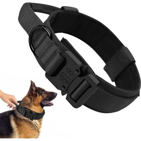 Collier pour chien - K9 - Réglable - Nylon durable - Poignée rembourrée - Taille moyenne et grande-Ywey (1/5)