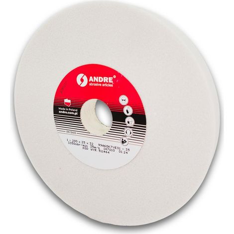 Andre Flachschleifscheibe 200 mm x 25 mm x 32 mm 99A60K7VE01-35 weiß "TYP 1" (1/2)