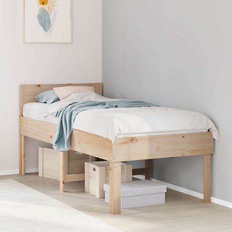 Massivholzbett ohne Matratze 75x190 cm Kiefernholz (1/5)