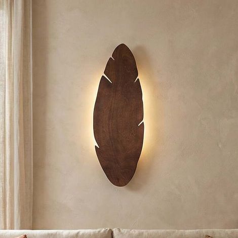 [GEBRAUCHT] B-Ware Envostar Wandleuchte Lehti Nussbaum 69x24 cm dimmbar 4x15W G9 Holz (1/2)