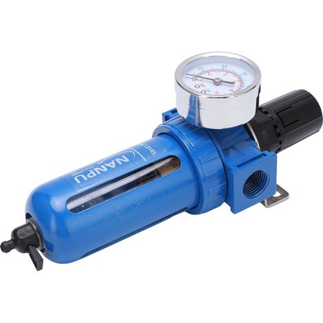 Régulateur de filtre à air comprimé avec manomètre et support, purge manuelle à dégagement rapide, filetage NPT 1/4". (1/5)