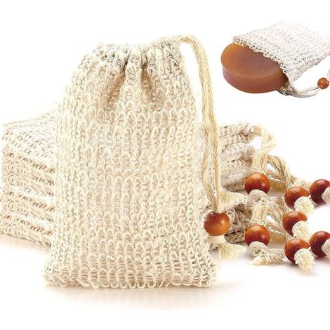 Bolsa para jabón, Jabonera, 8 piezas, Reutilizable, Sostenible, Bolsa para pastilla de champú, Natural, Cuidado de la piel (1/5)