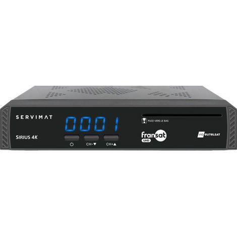Récepteur satellite SIRIUS 4K + Carte Fransat - Satellite Eutelsat 5W