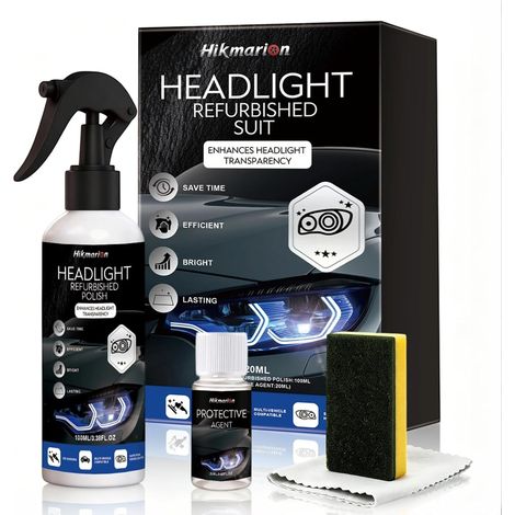 Kit Rénovateur Phare Voiture, Kit Polissage Voiture, Rénovateur Phare, élimine Rayures et Jaunissement, Restaure Transparence, le Contrle Technique et Améliore la Visibilité et la Sécurité (1/5)