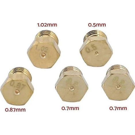 HONORNIC - Kit de conversion GPL pour plaque de cuisson à gaz 5 brûleurs : injecteurs de propane (70, 87, 70, 50, 102) (1/5)