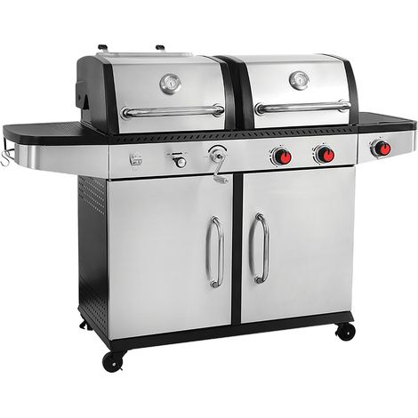 Gril à gaz et barbecue au charbon de bois 8,2 kW, 162 x 66 x 113 cm