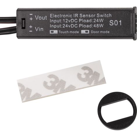 Einbausensor SO1 schwarz mit 2 Schaltfunktionen für Tür- o. Handbewegung (1/3)