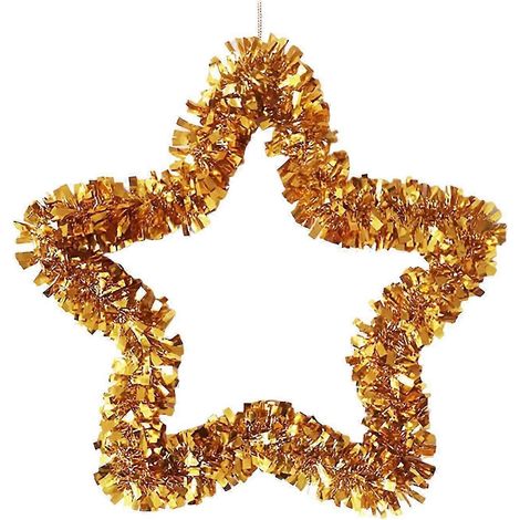 Couronne d'étoiles, guirlande de paillettes, pendentif, décorations de Noël à suspendre, couronne pentagramme, guirlande pentagramme pour porte d'entrée, décoration murale ou de plafond pour le Nouvel (1/5)