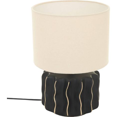 Lampe à Poser "Malya" 35cm Noir & Lin (1/5)