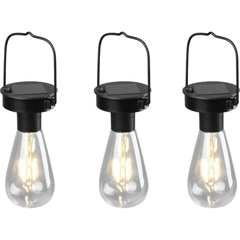 Lampada portatile esterno LED solare 3000K IP44 nera RL R35146132 (1/5)
