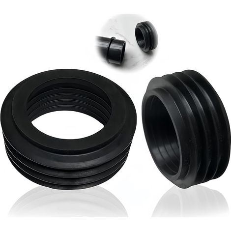 Water Flush Hose Fitting, Rubber Sleeve for Flush Cistern, Drain Fittings, Inner Diameter 36-45mm, Outer Diameter 60mm, Height 26mm, Black (1/5)