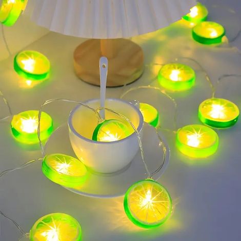 Guirlande lumineuse citron LED fraiche et originale pour decoration de chambre et salon ambiance lumineuse estivale et joyeuse (1/5)