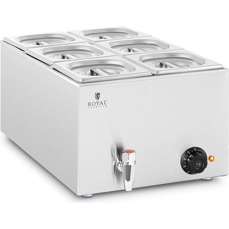 Bagnomaria - 600 watt - 6 x GN 1/6 - rubinetto di scarico 140004221