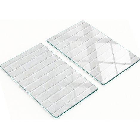 Tablas decorativas de vidrio para cortar y servir, dise帽o de pared de ladrillo, 2x30x52 cm.