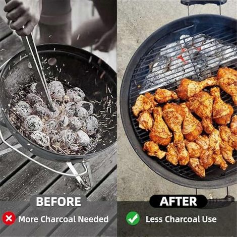 Grillkorb aus verzinktem Blech für Holzkohlegrills im Außenbereich, 0,6 mm