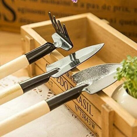 Mini pelle en fer pour plantation de sol meuble, ensemble d'outils de jardinage en trois pièces (1/5)