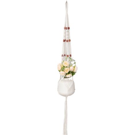 Makramee-Hängeampel mit Windspiel – Stabiler Hängeblumentopf für Zimmer- und Gartenpflanzen