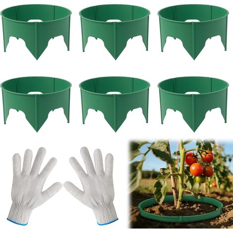 30 Anneaux de plantation — Bordures circulaires modulables et protections contre les nuisibles pour fleurs, herbes et légumes bordures paysagères circulaires ajustables et supports pour plantes. (1/5)