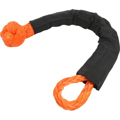 Lot de 2 manilles souples de 13 mm, force de rupture de 44 092 lb, haute résistance à la déchirure, sangles de remorquage souples et portables pour camions, SUV et véhicules tout-terrain, orange. (1/5)