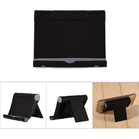 Support téléphone portable pivotant 270°, support de bureau noir pour téléphone mobile (1/5)