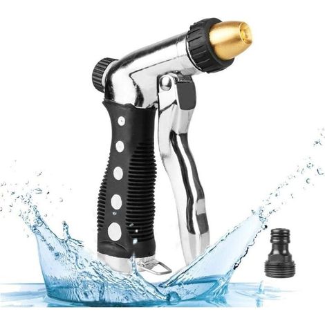 Pistolet d'arrosage à Haute Pression,Pulvérisateur de Jardin avec Débit D'eau Réglable & Buse en Laiton pour Lavage de Voiture / Arrosage de Jardin / Douches des Animaux (1/5)