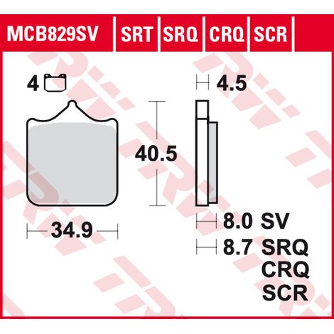 Plaquettes de frein TRW ZF KH499/4 Sinter Street BMW S 1000 RR 09-, avant