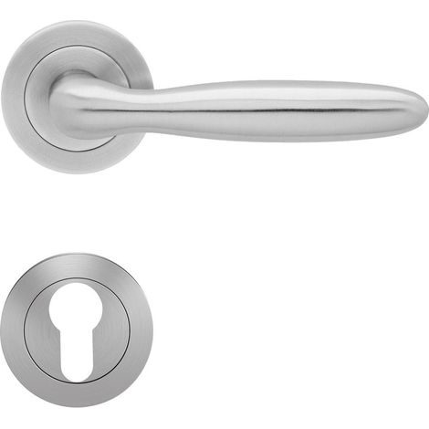 KARCHER DESIGN Drückergarnitur ER24 PZ0 71 - Korfu, Profilzylinder, Edelstahl (1/3)