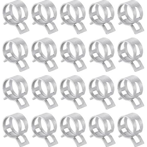 20pcs Collier A Ressort Type Bande Pour Tuyau 15mm Argent (1/5)