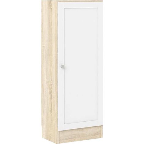Dmora - Zapatero Amedee, Zapatero, Armario de entrada multiusos, Zapatero, 41x28 h107 cm, Roble y Blanco