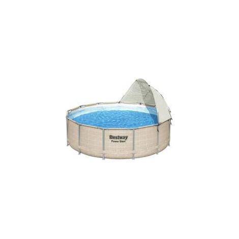 BESTWAY - Auvent pour piscine ronde - Diametre entre 305 cm et 549 cm - Gris