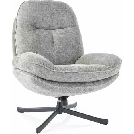 Fauteuil pivotant à 360° en tissu moelleux sans accoudoirs olive NALAK (1/4)