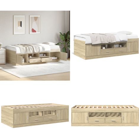 Tagesbett mit Schubladen ohne Matratze Sonoma-Eiche 100x200 cm - Tagesbett - Bettsofa - Holzbett - Schlafzimmermöbel - Sonnenoaken Möbel - Home & Living (1/5)