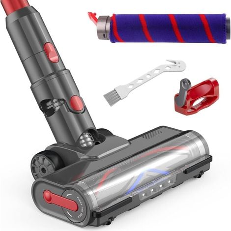 Brosse pour Dyson V7 V8 V10 V11 V15 sv10 sv12 sv14 sv15, Tete Balai Dyson avec Brosse Turbo et Brosse Velours Douce, 4LED et Verrou de Gâchette, Accessoire Dyson pour Moquette, Parquets (1/4)