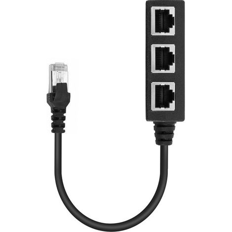 1 câble répartiteur Ethernet RJ45, adaptateur répartiteur en Y, câble adaptateur de commutateur 1 vers 3 ports pour CAT 5/5e/6/7 (1/5)