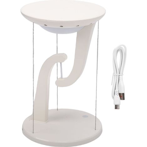 Lampada da scrivania rotonda creativa e fluttuante, tavolino levitante USB con ricarica wireless, ideale per camera da letto, luce notturna da comodino, elemento decorativo. (1/5)