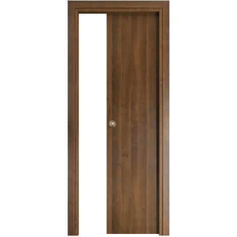 'PORTA SCORREVOLE ''GINEVRA'' cm 60 x 210 (68 x 214) - col. micro noce' cm 60 x 210 (68 x 214) - col. micro noce