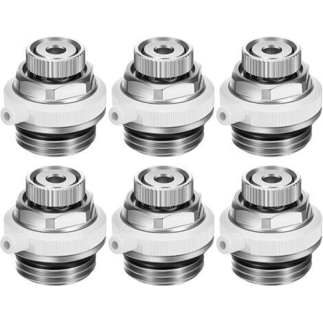 (6Pcs)Automatic Radiator Purge Valve 1/2 Inch Vent Radiator Air Exhaust Valve Auto Cut-Off Vent Brass Auto Purge Radiator Valve (1/5)