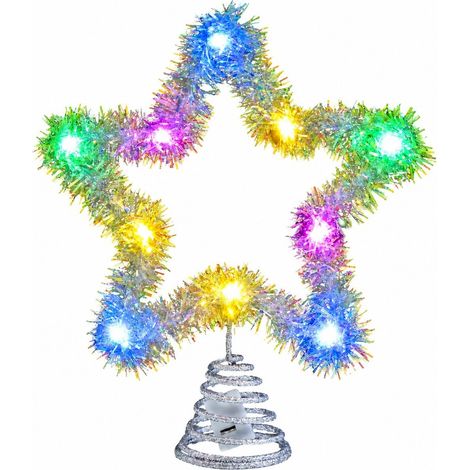 Étoile lumineuse pour sapin de Noël, PP, 24,5 cm, décoration intérieure et extérieure blanche (1/5)